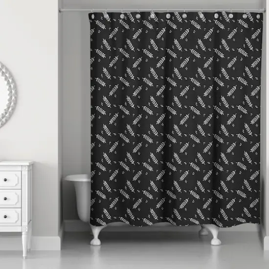 Wheat Pattern Shower Curtain Black {1}
