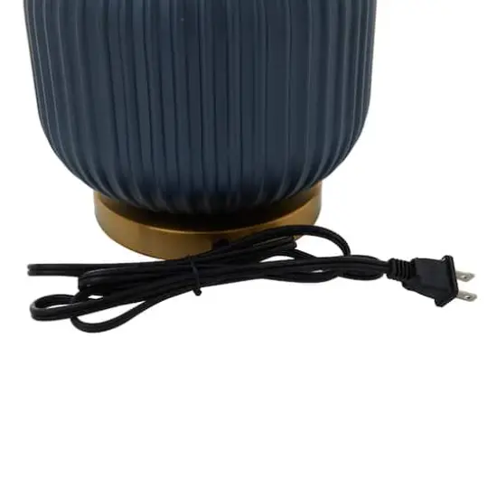 Blue Glass Transitional Table Lamp, 20" x 13" x 13" {4}