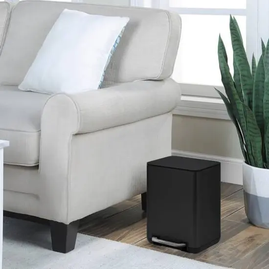 SunnyPoint 1.5gal. Black Trash Can with Plastic Inner Bucket {4}