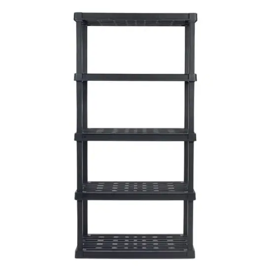 IRIS 6ft. Black Plastic Rack Shelf with 5 Large Shelves {6}