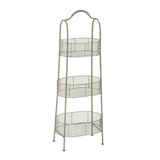 White Iron Farmhouse 3 Tier Tray Stand {1}