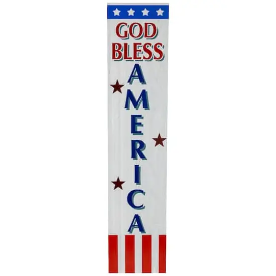 36" Stars & Stripes God Bless America Patriotic Wood Wall Sign {1}