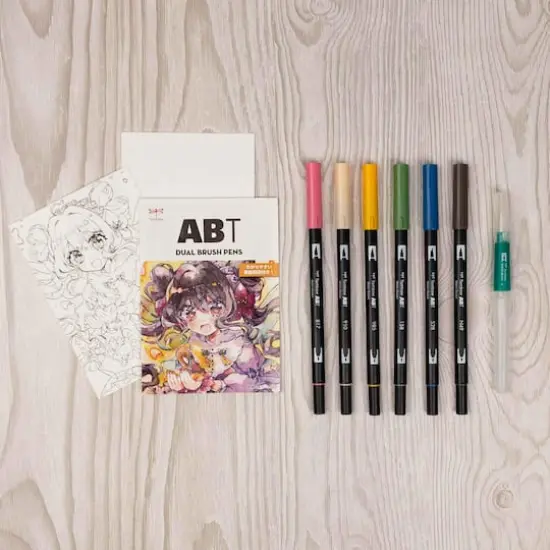 Tombow Flowers Manga Illustration Dual Brush Pen Art Set {3}