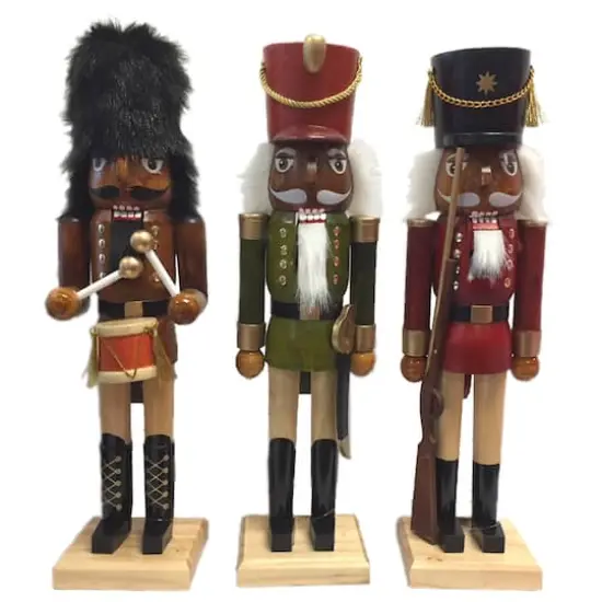 Santa's Workshop 14" Natural Wood Nutcracker Set {1}