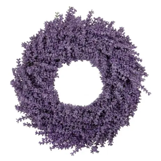 Purple Lavender Artificial Floral Spring Wreath {1}