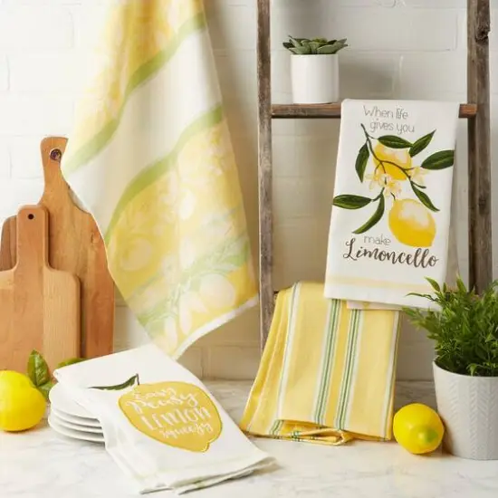 DII&reg; Lemon Bliss Kitchen Textiles Dishtowel Set {11}