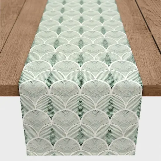Abstract Leaves Poly Twill Table Runner {1}