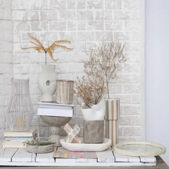 Hello Honey&reg; Cream Framed Organic Shaped Wall Mirror {5}