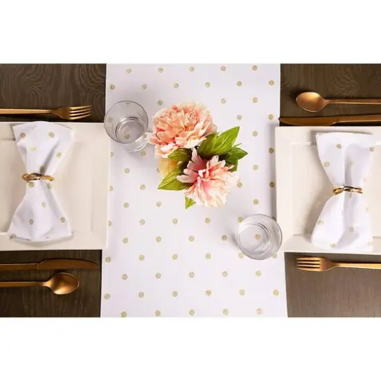 DII&reg; White & Gold Metallic Polka Dot Napkin, 4ct. {6}