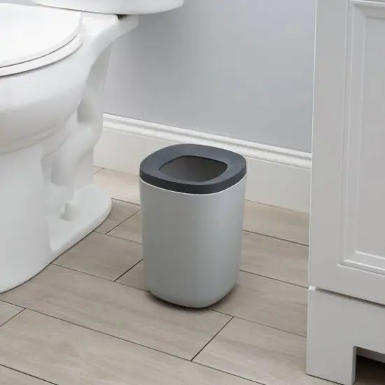 Bath Bliss Gray 2 Piece Wastebasket {5}