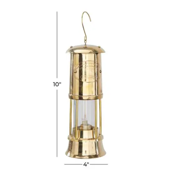 10" Gold Brass Candle Lantern {7}