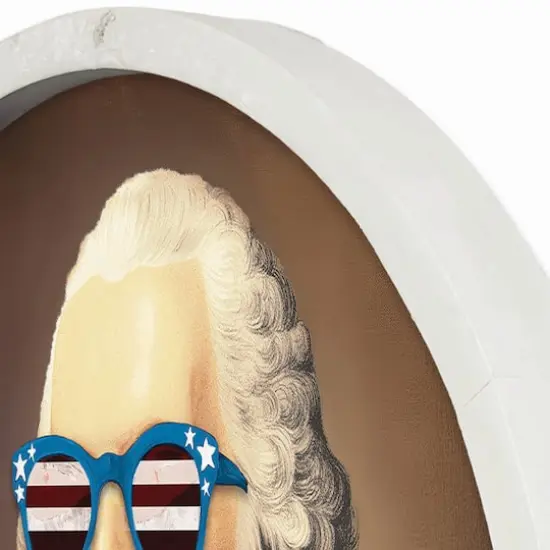 20" Round Pizza George Framed Print White {4}