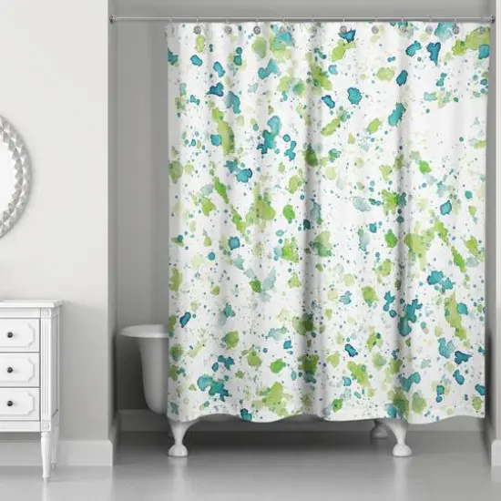 Speckled Shower Curtain Green {3}