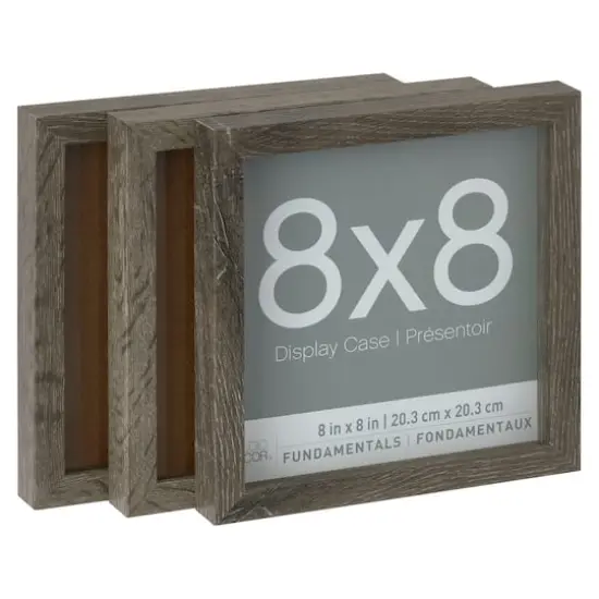 3 Pack Fundamentals 8" x 8" Gray Shadow Boxes by Studio D&eacute;cor&reg; {1}