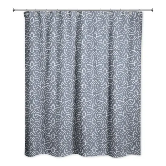 Contoured Leaves Shower Curtain Slate {3}