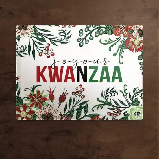 Joyous Kwanzaa Floral Poly Twill Placemat {3}