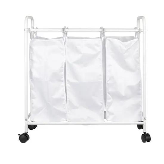 Household Essentials Triple Laundry Sorter White {9}