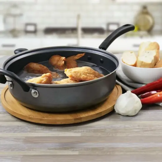Gibson&reg; Everyday 11" Gray Highberry Chicken Fryer with Lid {6}