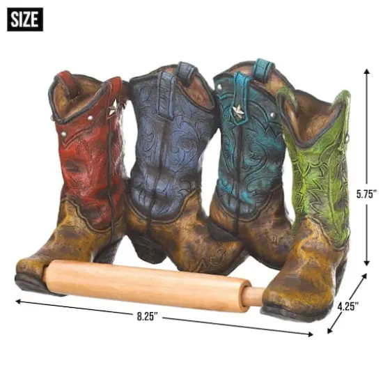 8.5" Cowboy Boots Toilet Paper Holder {5}