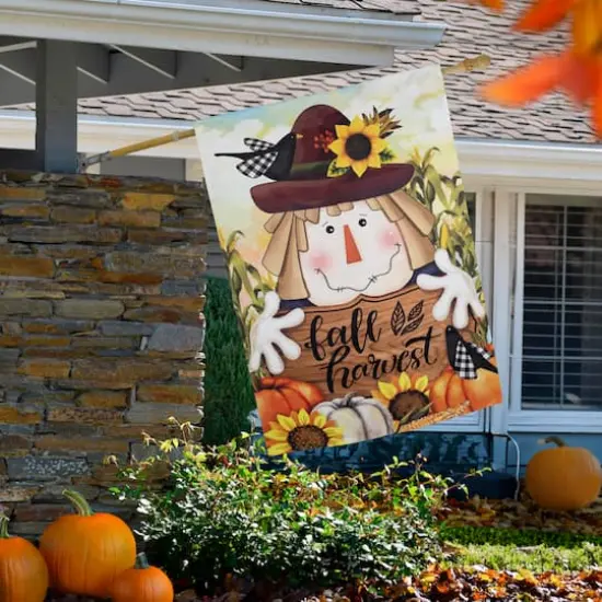 40" x 28" Scarecrow Fall Harvest Outdoor House Flag {3}