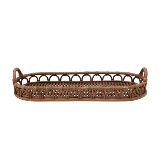 Hello Honey&reg; Hand-Woven Rattan Tray with Handles {1}