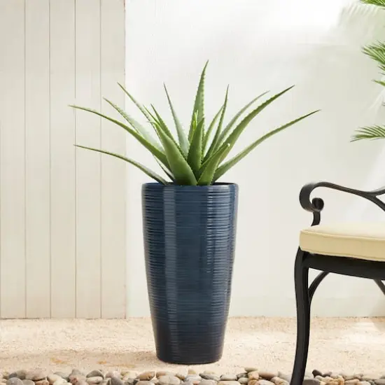 Glitzhome&reg; 22.5" Turquoise Faux Ceramic Textured Planters, 2ct. {3}