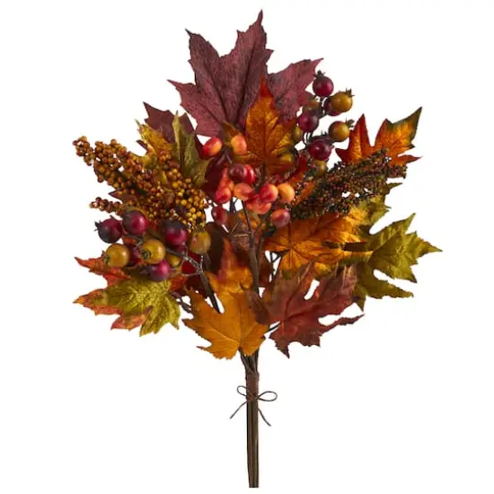 20" Maple Leaf & Berries Bush, 3ct. {1}