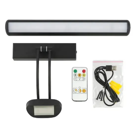 Rechargeable LED Wall-Mounted Gallery Light by Studio D&eacute;cor&reg; Black {1}