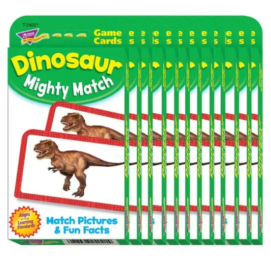 Trend Enterprises&reg; Dinosaur Mighty Match Cards, 12 Packs {1}