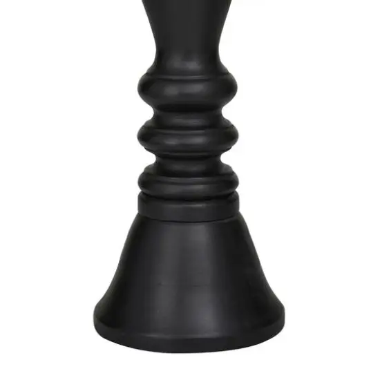 Turned Wood Pillar Candle Holder Set Black {4}