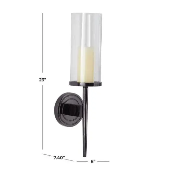 23" Black Modern Wall Sconce {7}