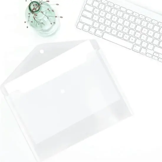 JAM Paper 9.75" x 13" Clear Plastic Snap Booklet Envelopes, 12ct. {3}