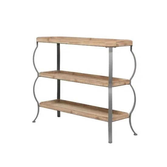 Brown Iron Rustic Console Table, 33" x 39" x 13" {4}