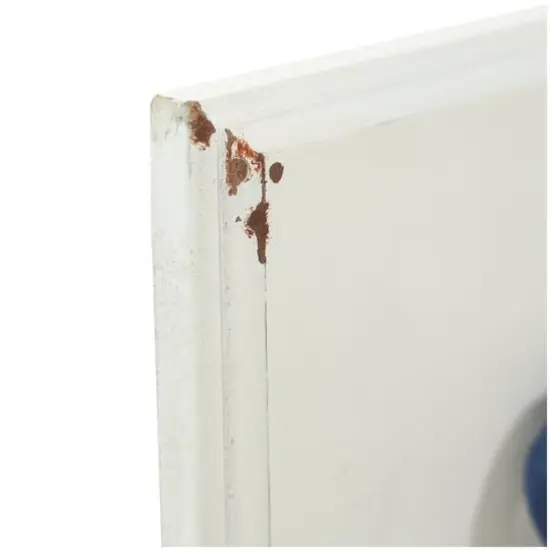 8" Blue Wood Anchor Distressed Bookends with Rope Accents & White Wood Stands Set {7}