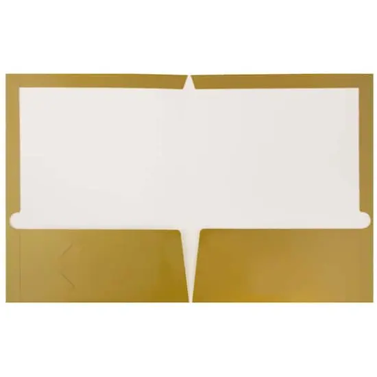 JAM Paper Laminated 2-Pocket Glossy Folders, 6ct. Gold {4}