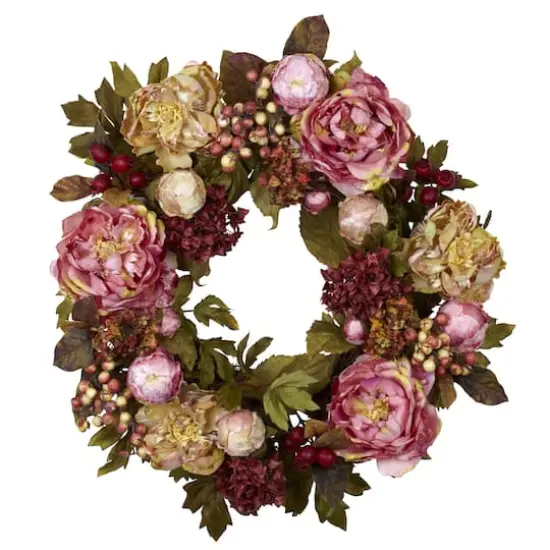 24" Peony & Hydrangea Wreath {1}