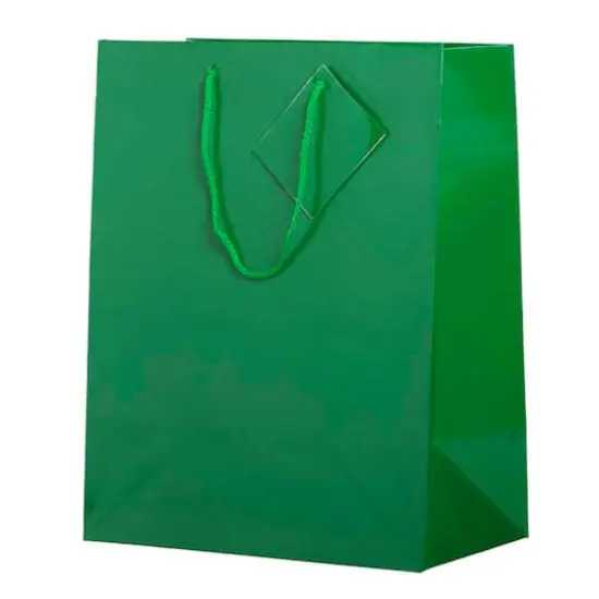 JAM Paper Large Glossy Gift Bags with Rope Handles, 3ct. Green {5}