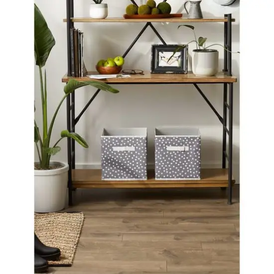 DII&reg; 11" Gray & White Dots Storage Cube, 2ct. {11}