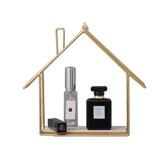 House Wall Hanging Bathroom Storage Cabinet Gold {1}