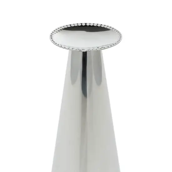 Silver Stainless Steel Glam Cone Candle Holder Set {4}