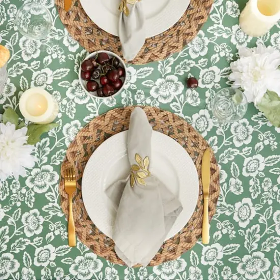 Artichoke GreenFloral Print Outdoor Tablecloth, 60" Round {5}