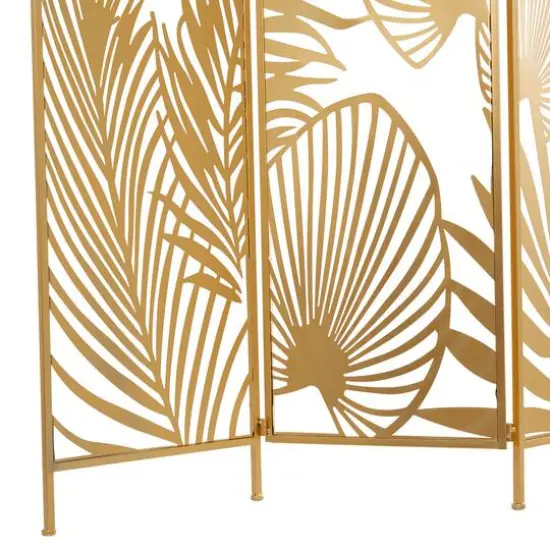 Gold Iron Glam Room Divider Screen, 71" x 48" x 1" {4}