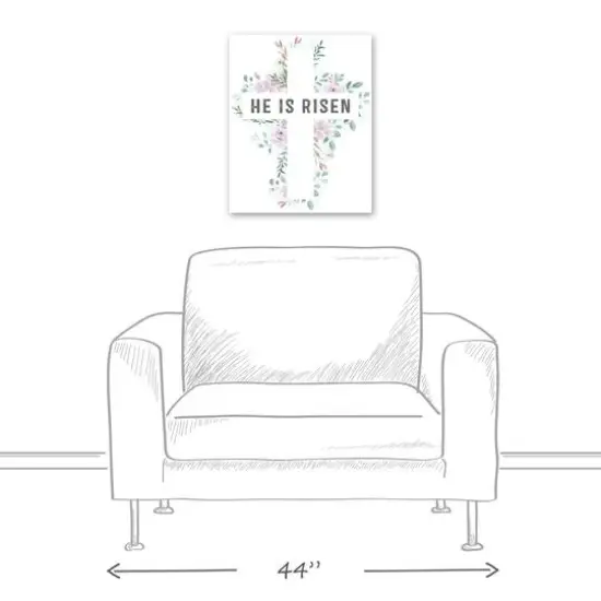 Watercolor Floral Cross 2 16" x 20" Canvas Wall Art {6}