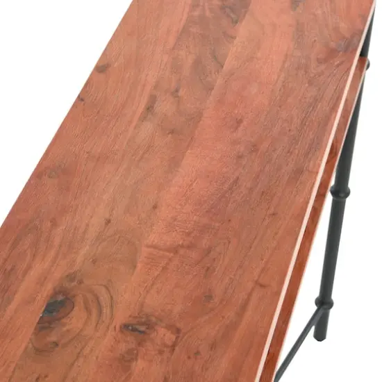 Hello Honey® 48" Saratoga Rustic Wood & Metal Console Table Warm Walnut {3}