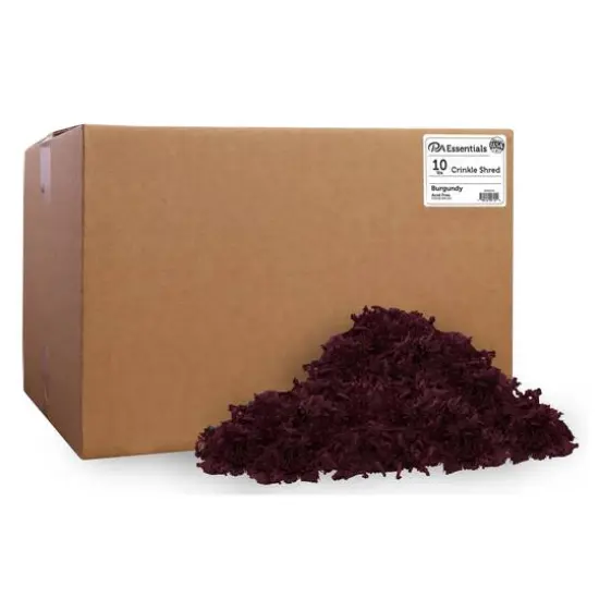 PA Essentials Crinkle Shred Box, 10lb. Burgundy {1}