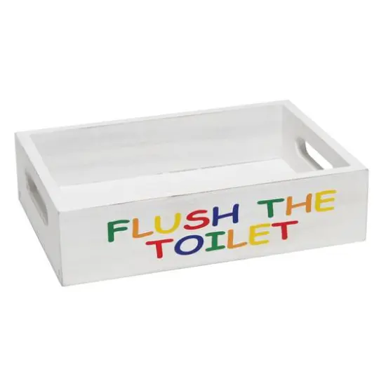 Elegant Designs Small White Wash Kids Towel Holder, Frame & Toilet Paper Holder Set {9}