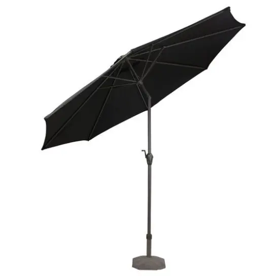 9ft. Black & Brown Outdoor Patio Umbrella {4}