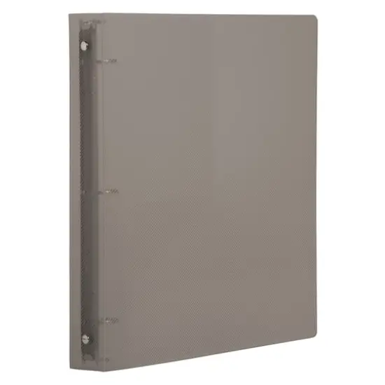 JAM Paper Glass Twill Plastic 3-Ring Binder Smoke Gray {4}