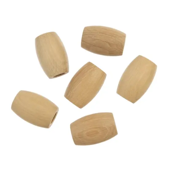 22mm Cream Oval Wood Beads, 6ct. by Loops & Threads&reg; {1}