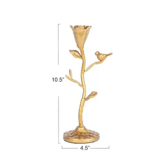 Hello Honey&reg; Gold 10.5" Single Taper Metal Candelabra {5}